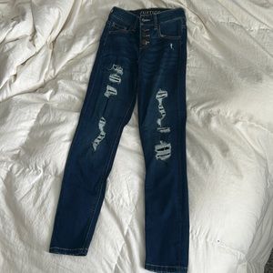 ripped skinny jeans, from justice, size 10, dark blue